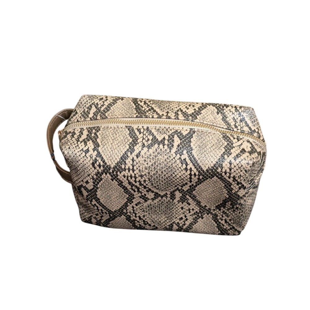 Deluxity Los Angeles Snakeskin Cosmetic Bag Makeup Pouch Toiletry Case NEW - Picture 4 of 4